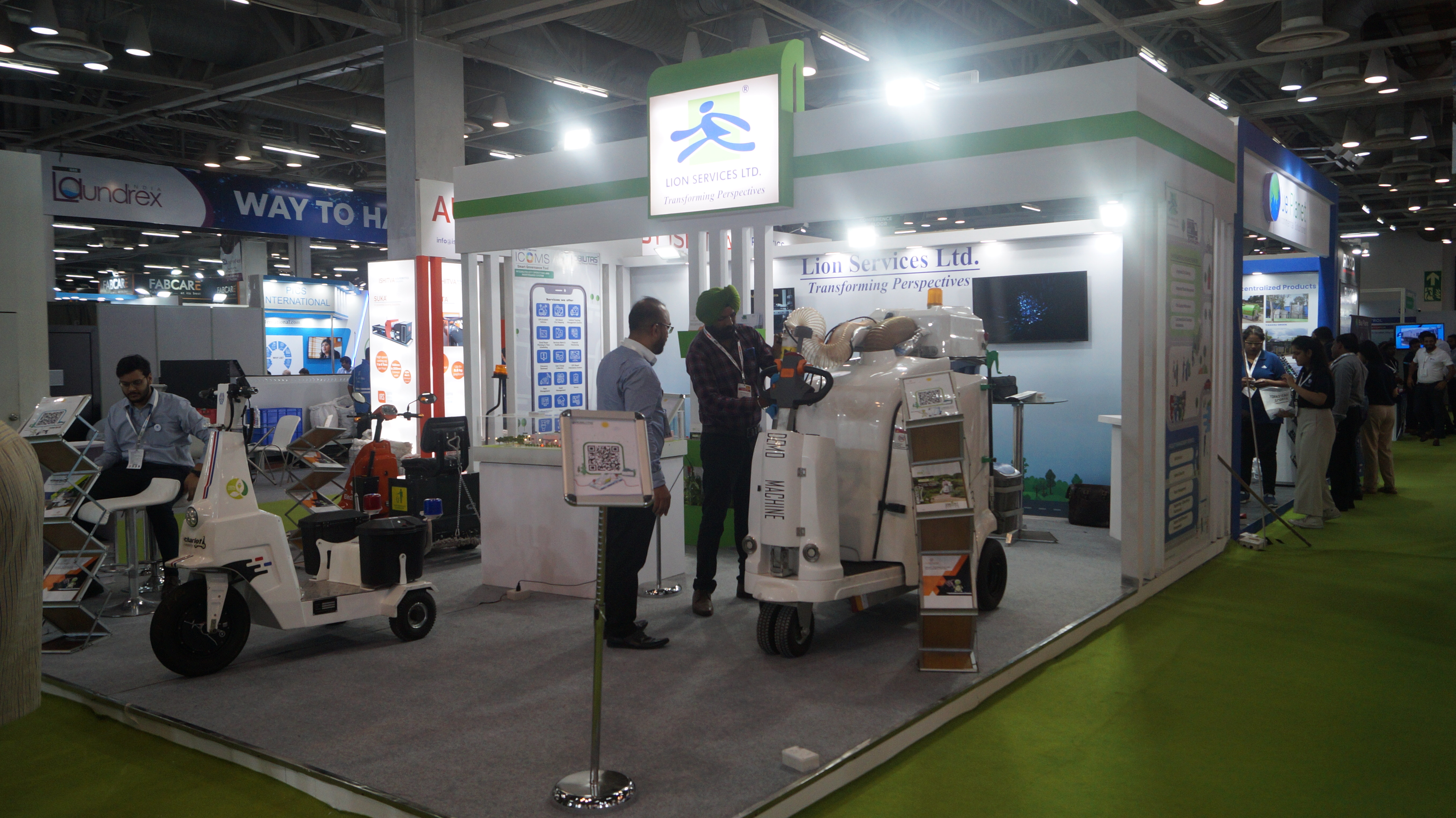 the exhibitor stall with machines